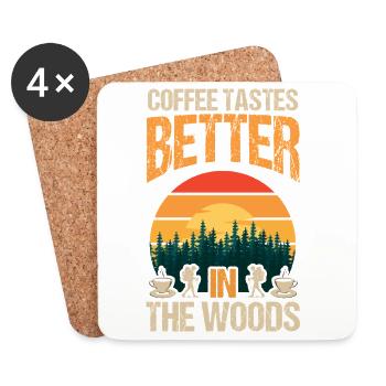 Hiking Mountain Trail Backpacking Outdoors Poaching - Coasters (set of 4) - white - Front