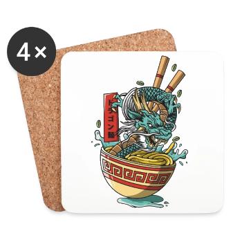 Ramen Drache Japanisches Design - Untersetzer (4er-Set) - Weiß - Vorne