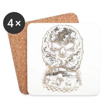Charbon roulant - Dessous de verre (lot de 4) - blanc - Devant