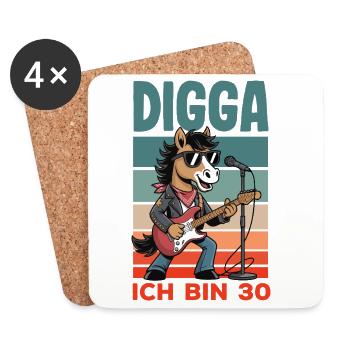 Digga Ich Bin 30 Pferd Rock - Untersetzer (4er-Set) - Weiß - Vorne