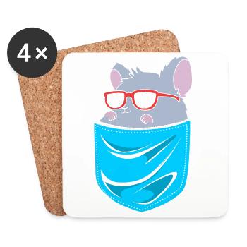 Chinchilla - Coasters (set of 4) - white - Front