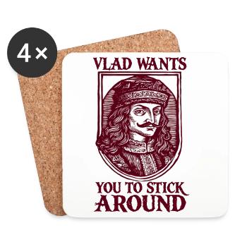 Vlad Wants You to Stick Around - Untersetzer (4er-Set) - Weiß - Vorne