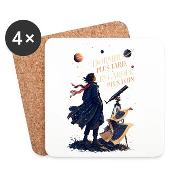 Rêverie Astronomique: Voir Plus Loin - Dessous de verre (lot de 4) - blanc - Devant