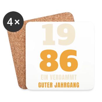 1986 Ein verdammt guter Jahrgang 40. Geburtstag - Untersetzer (4er-Set) - Weiß - Vorne