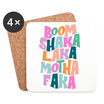 Bold Color Burst Typography - Coasters (set of 4) - white - Front