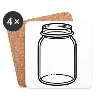 Mason Jar - Coasters (set of 4) - white - Front