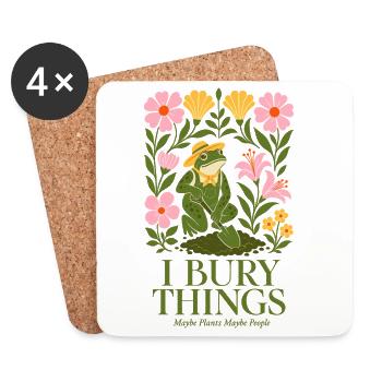Urban Gardening I Bury Things Maybe Plants - Coasters (set of 4) - white - Front