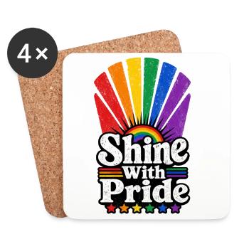 Shine With Pride Sun Vintage Pride Motif LGBTQ - Coasters (set of 4) - white - Front