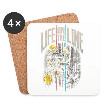 Industrial Climber Height Worker Life On The Line - Coasters (set of 4) - white - Front