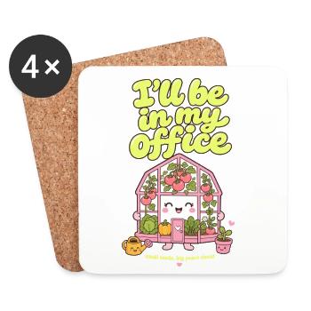 Ill Be In My Office Organic Gardening - Coasters (set of 4) - white - Front