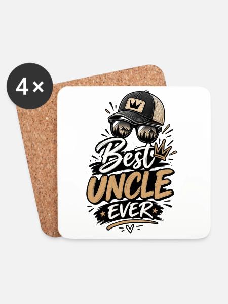 Bester Onkel aller Zeiten draußen - Untersetzer (4er-Set) - Weiß