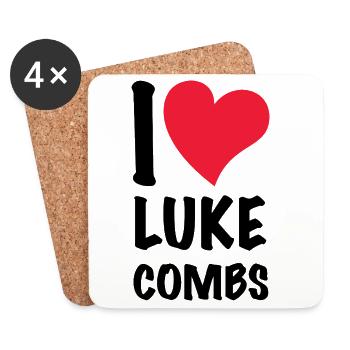 I love Luke Combs - Coasters (set of 4) - white - Front