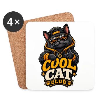 Cool Cat Club Streetwear Kitten - Coasters (set of 4) - white - Front