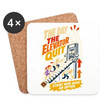 Elevator Strike Office Humor - Coasters (set of 4) - white - Front