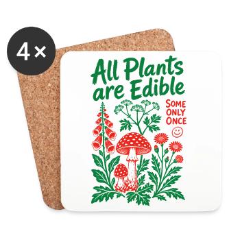 All Plants Are Edible Organic Gardening - Coasters (set of 4) - white - Front