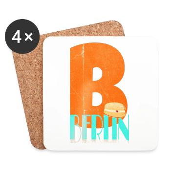 Retro Design B Berlin - Untersetzer (4er-Set) - Weiß - Vorne