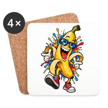 Cool Banana - Coasters (set of 4) - white - Front