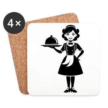 Serveuse - Dessous de verre (lot de 4) - blanc - Devant