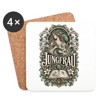 Jungfrau – Stilvoll, klug & bodenständig - Untersetzer (4er-Set) - Weiß - Vorne