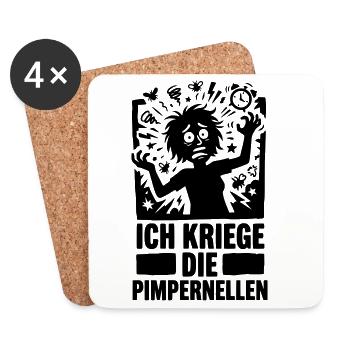 Pimpernellen Stressiger Tag Arbeit Büro Alltag - Untersetzer (4er-Set) - Weiß - Vorne