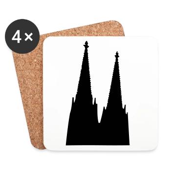 Der Kölner Dom in Köln - Untersetzer (4er-Set) - Weiß - Vorne