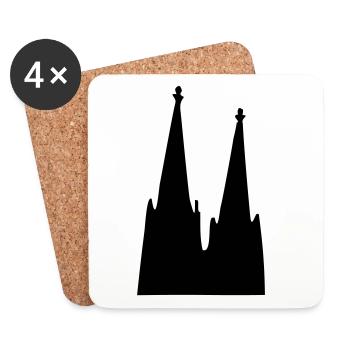 Der Kölner Dom zu Köln - Untersetzer (4er-Set) - Weiß - Vorne