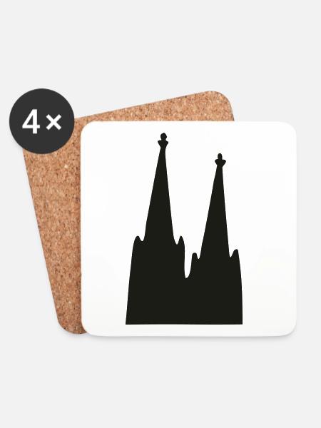 Köln Kölner Dom - Untersetzer (4er-Set) - Weiß