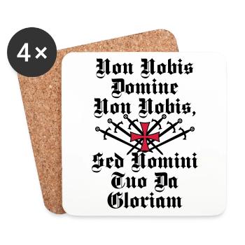 23 Chevaliers Croix Épées Non Nobis Domine - Dessous de verre (lot de 4) - blanc - Devant