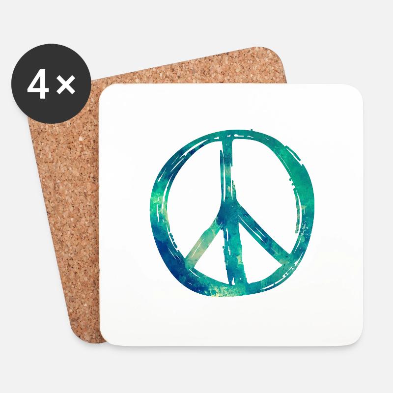Peace Sign - Untersetzer (4er-Set) - Weiß