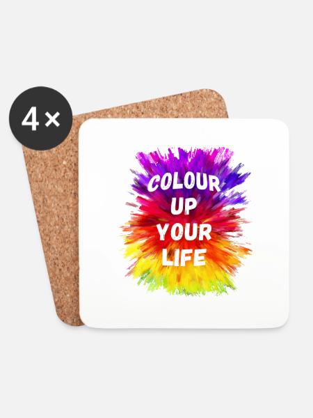 Colour Up Your Life - Untersetzer (4er-Set) - Weiß