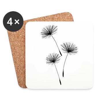 Pusteblume Löwenzahn Blumenblüten - Untersetzer (4er-Set) - Weiß - Vorne