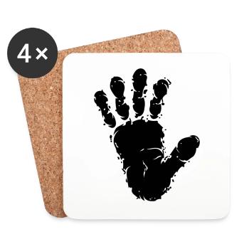 Singes Primates Trace Trace Trace Empreinte de la main - Dessous de verre (lot de 4) - blanc - Devant