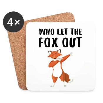 WHO LET THE FOX OUT Dabbender Fuchs - Dessous de verre (lot de 4) - blanc - Devant