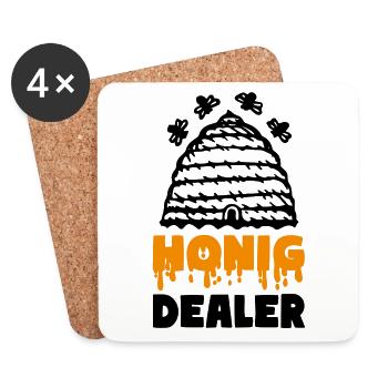 Honig Dealer Imker Bienenflüsterer - Untersetzer (4er-Set) - Weiß - Vorne