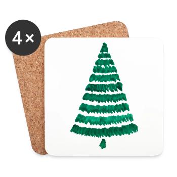 Sapin de Noël Sapin de Noël - Dessous de verre (lot de 4) - blanc - Devant
