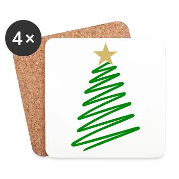 Sapin de Noël Sapin de Noël - Dessous de verre (lot de 4) - blanc - Devant