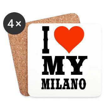 I love my Milano - cool Milan T-shirt - Coasters (set of 4) - white - Front