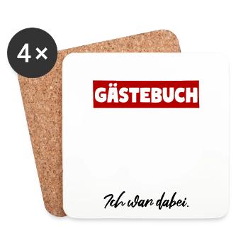 Gästebuch Ich war dabei! Gästeliste - Untersetzer (4er-Set) - Weiß - Vorne