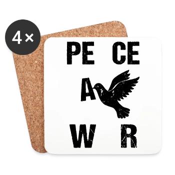 Peace No War Dove of Peace - Coasters (set of 4) - white - Front