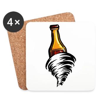 Beer Tornado - Coasters (set of 4) - white - Front