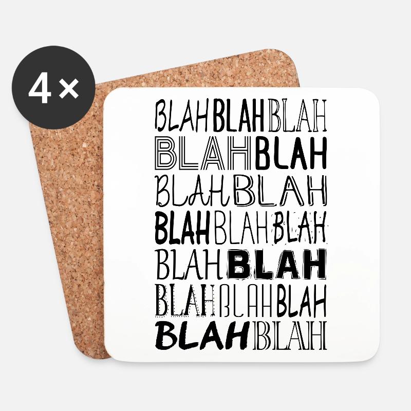 Blah Blah Blah - Untersetzer (4er-Set) - Weiß