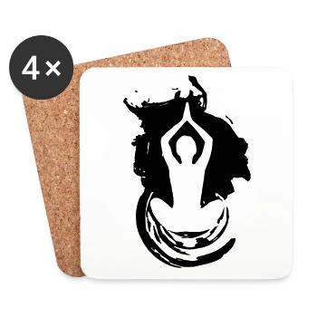 Yoga Art Méditation Fitness Yoga - Dessous de verre (lot de 4) - blanc - Devant