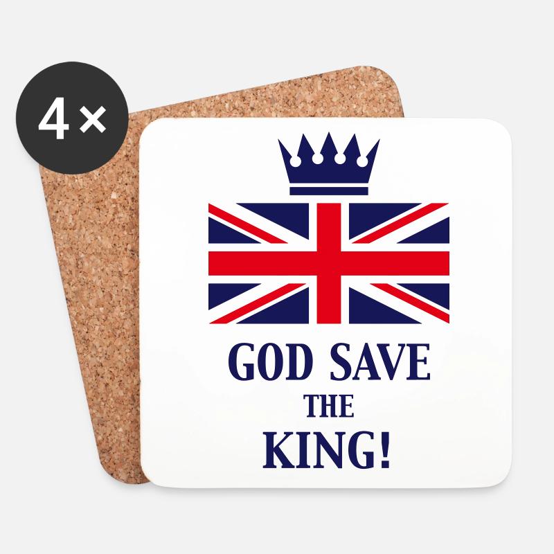 God Save The King! (England, Great Britain, Navy) - Untersetzer (4er-Set) - Weiß