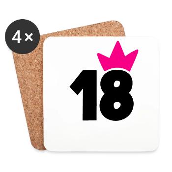 18 Crown Pink Girl 18 - Coasters (set of 4) - white - Front