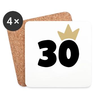 30 Krone Nummer 30 - Untersetzer (4er-Set) - Weiß - Vorne