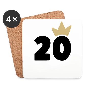 20 crown number 30 - Coasters (set of 4) - white - Front