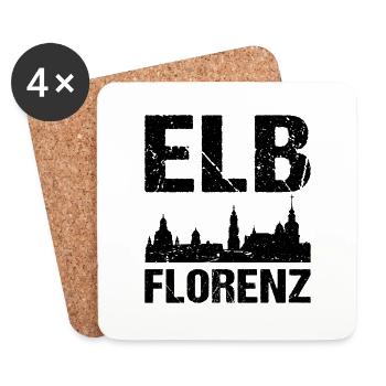 Elbflorenz Dresden - Untersetzer (4er-Set) - Weiß - Vorne