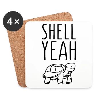 Shell yes turtle - Coasters (set of 4) - white - Front
