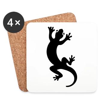 Salamandre - Dessous de verre (lot de 4) - blanc - Devant