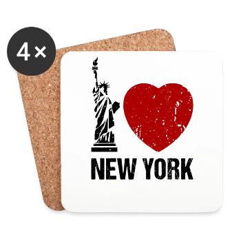 J’adore New York Heart NYC - Dessous de verre (lot de 4) - blanc - Devant